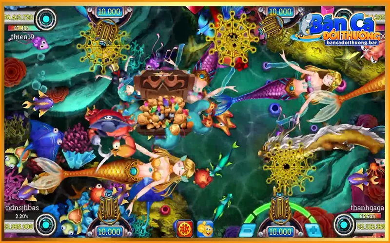 Giao diện game trong hệ thống bắn cá NET88 được thiết kế 3D, nhiều chế độ chơi